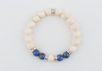 Mammoth Ivory & Lapis Lazuli Bracelet