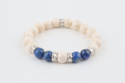 Mammoth Ivory & Lapis Lazuli Bracelet
