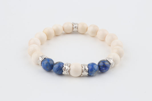 Mammoth Ivory & Lapis Lazuli Bracelet