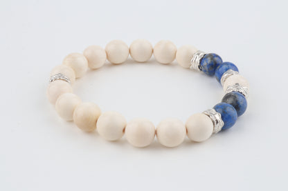 Mammoth Ivory & Lapis Lazuli Bracelet