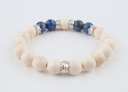 Mammoth Ivory & Lapis Lazuli Bracelet