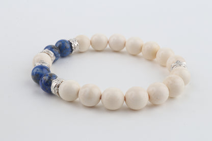 Mammoth Ivory & Lapis Lazuli Bracelet