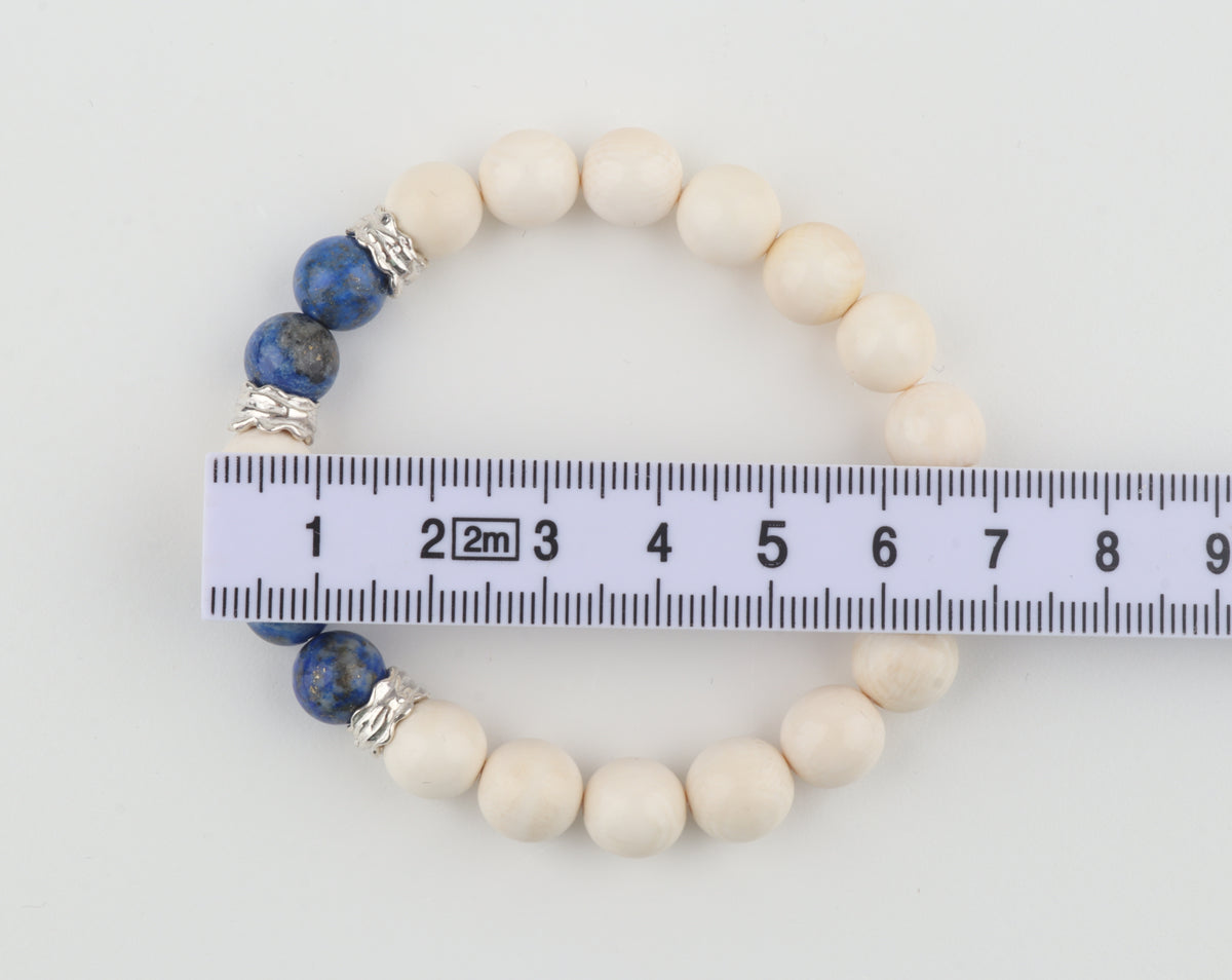 Mammoth Ivory & Lapis Lazuli Bracelet