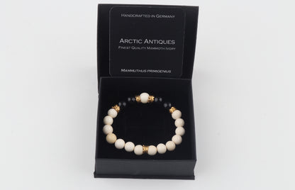 Arctic Noir — Mammoth Ivory & Black Obsidian Bracelet