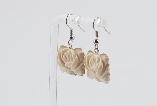 Carved Mammoth Ivory Earrings