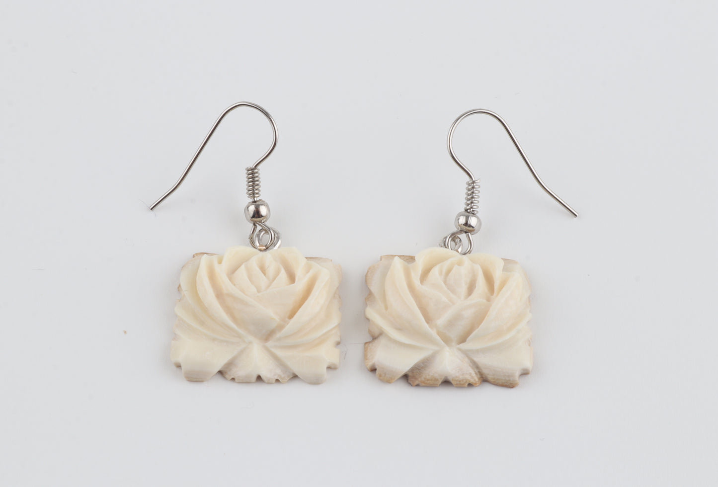 Carved Mammoth Ivory Earrings