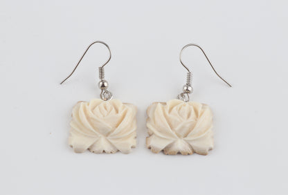 Carved Mammoth Ivory Earrings