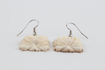 Carved Mammoth Ivory Earrings