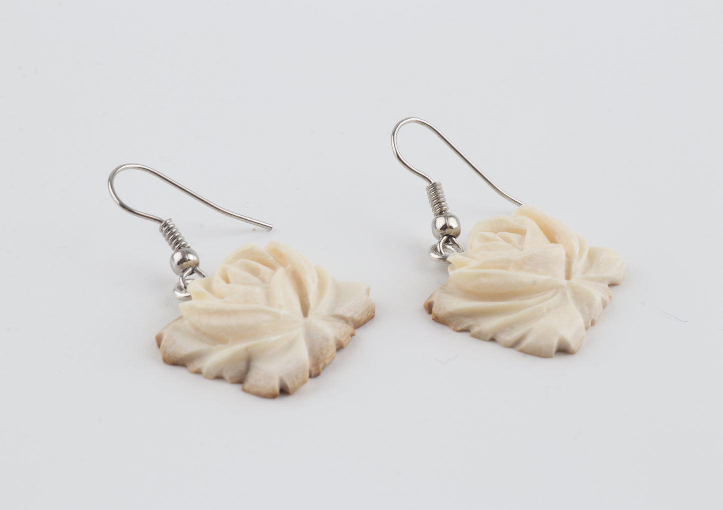 Carved Mammoth Ivory Earrings