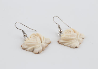 Carved Mammoth Ivory Earrings