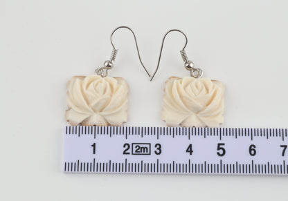 Carved Mammoth Ivory Earrings