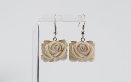 Carved Mammoth Ivory Earrings