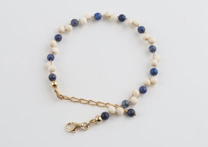 Mammoth Ivory & Lapis Lazuli Mini Stacking Bracelet