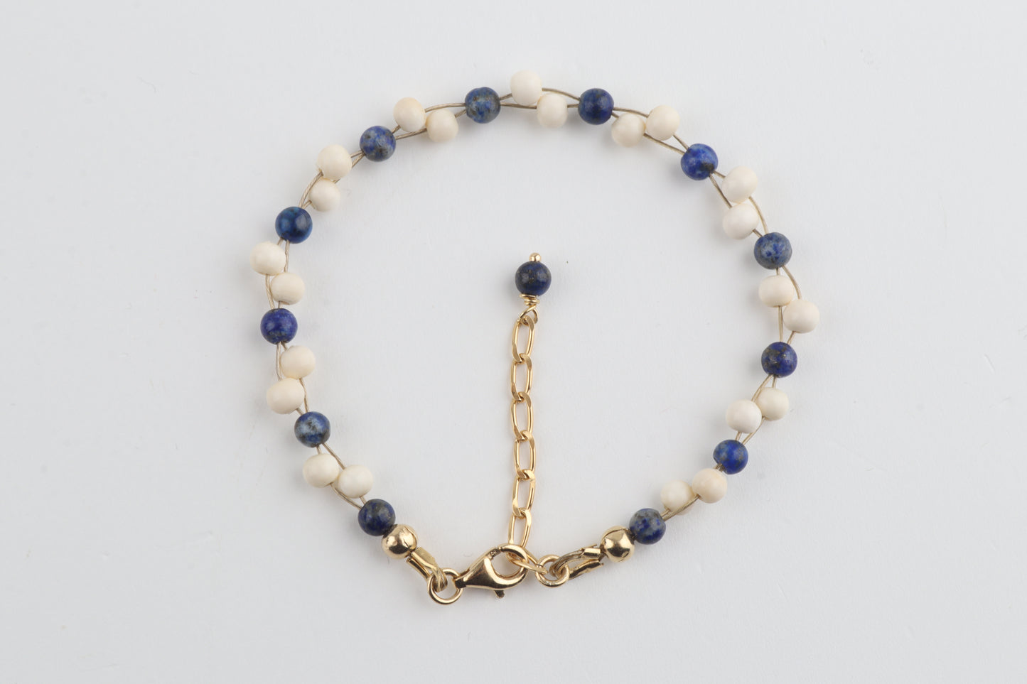 Mammoth Ivory & Lapis Lazuli Mini Stacking Bracelet