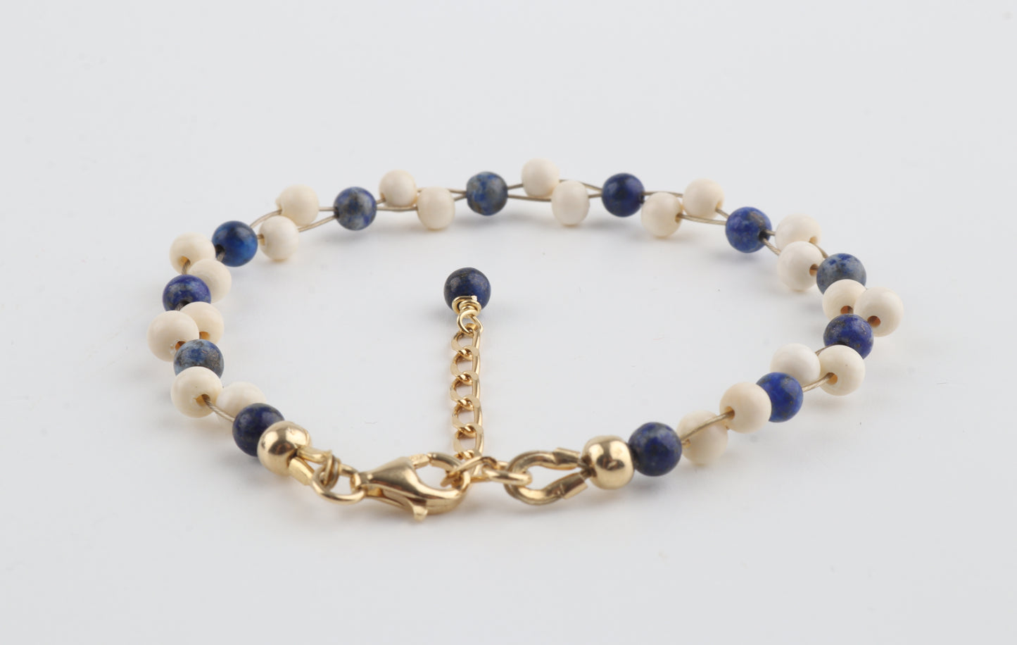 Mammoth Ivory & Lapis Lazuli Mini Stacking Bracelet