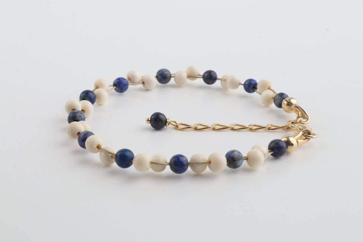 Mammoth Ivory & Lapis Lazuli Mini Stacking Bracelet