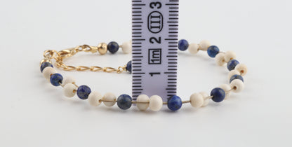 Mammoth Ivory & Lapis Lazuli Mini Stacking Bracelet