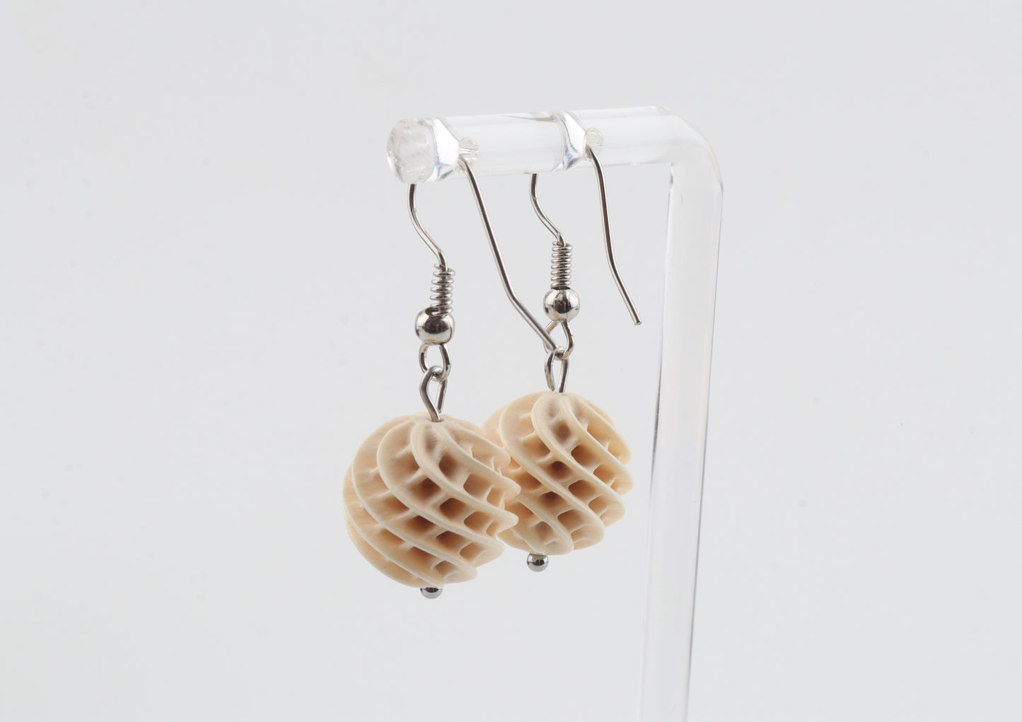 Carved Mammoth Ivory Drop Earrings