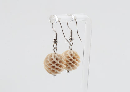 Carved Mammoth Ivory Drop Earrings