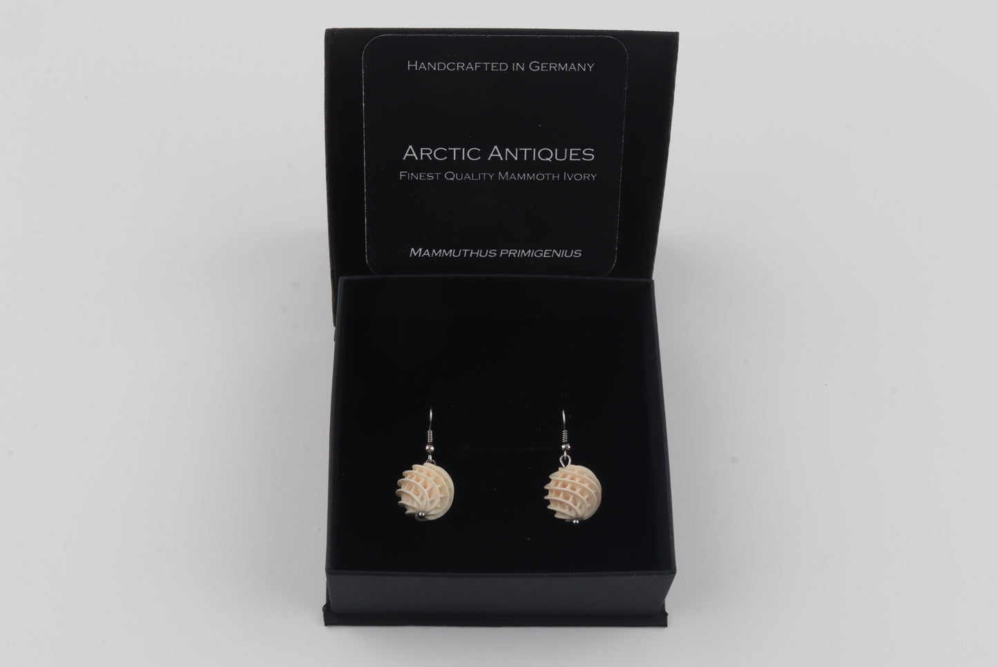 Carved Mammoth Ivory Drop Earrings