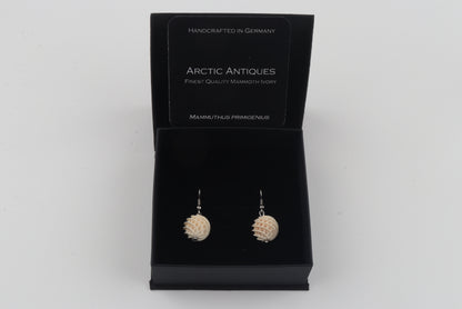 Carved Mammoth Ivory Drop Earrings