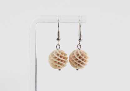 Carved Mammoth Ivory Drop Earrings