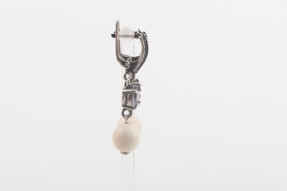 Mammoth Ivory & Iolite Drop Earrings