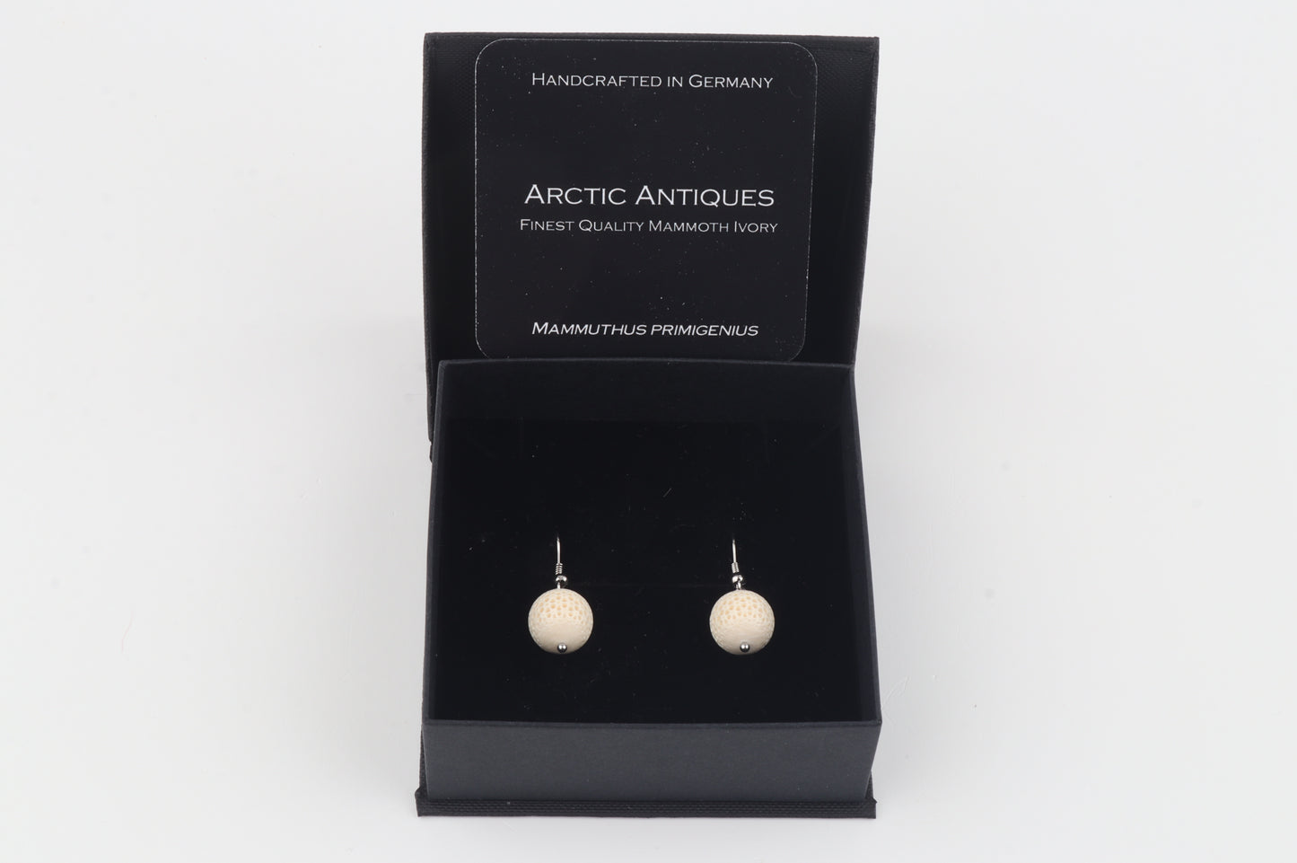 Carved Mammoth Ivory Drop Earrings