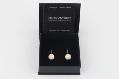Carved Mammoth Ivory Drop Earrings
