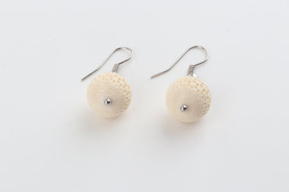 Carved Mammoth Ivory Drop Earrings