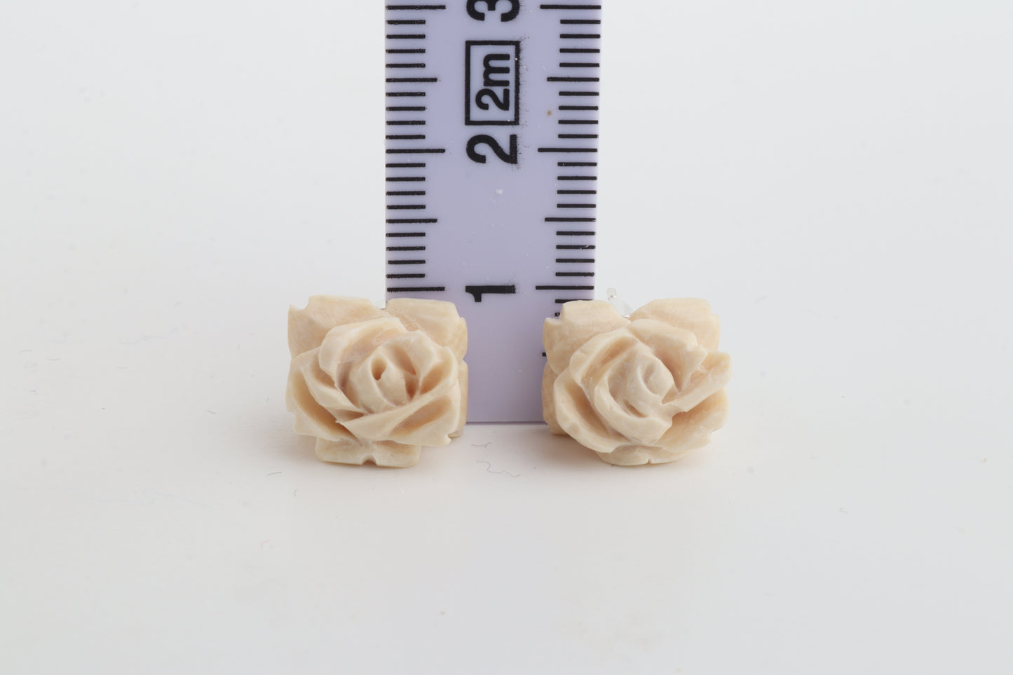 Mammoth Ivory Rose Stud Earrings