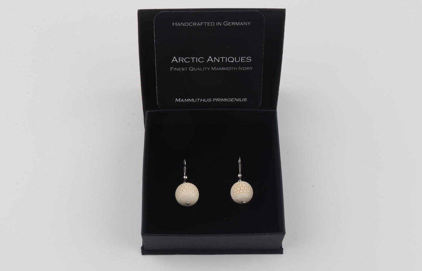 Carved Mammoth Ivory Drop Earrings