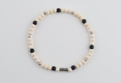 Mammoth Ivory & Agate Mini Stacking Bracelet