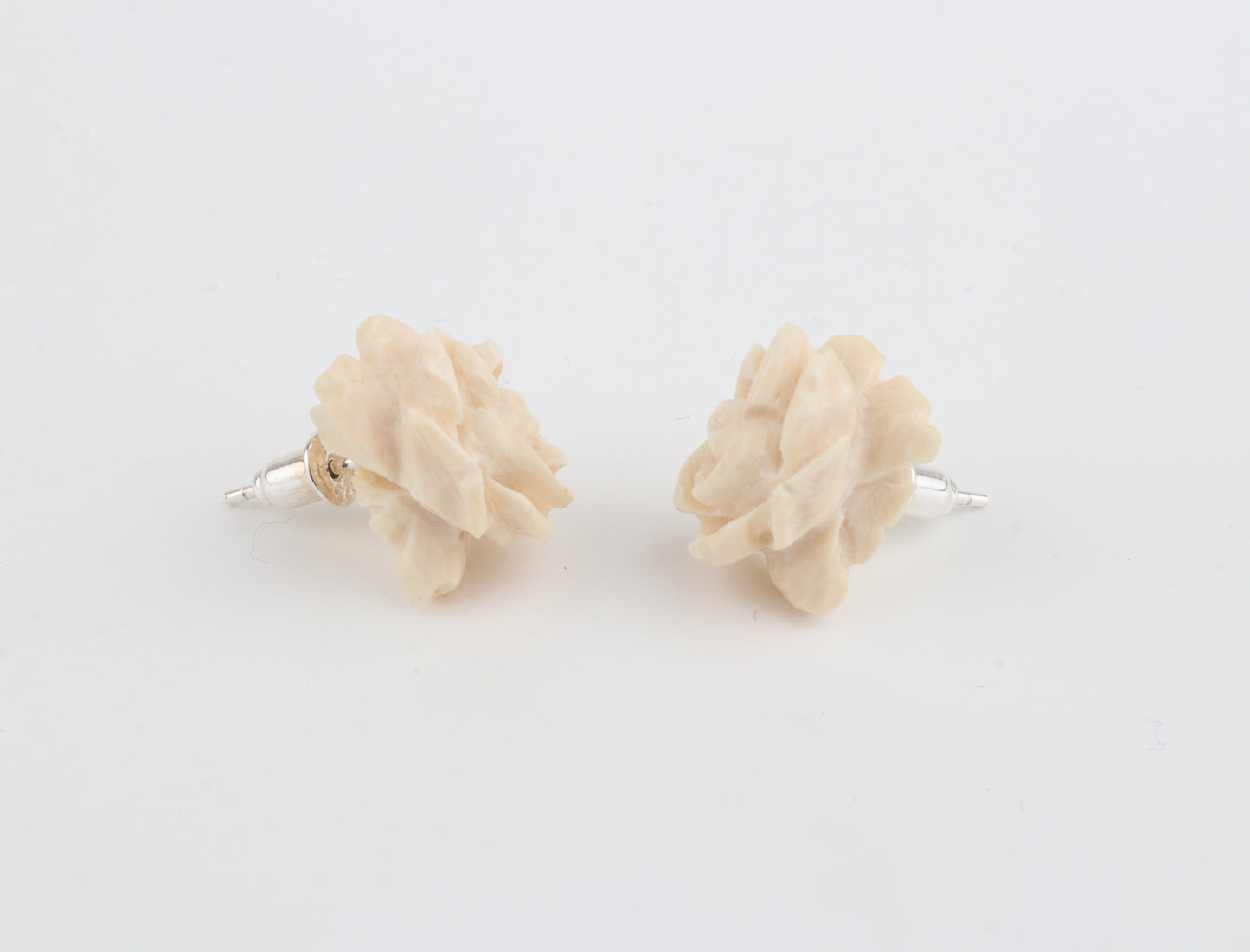 Mammoth Ivory Rose Stud Earrings