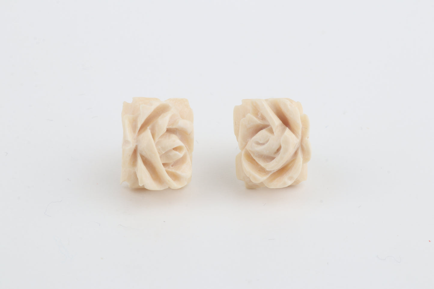 Mammoth Ivory Rose Stud Earrings
