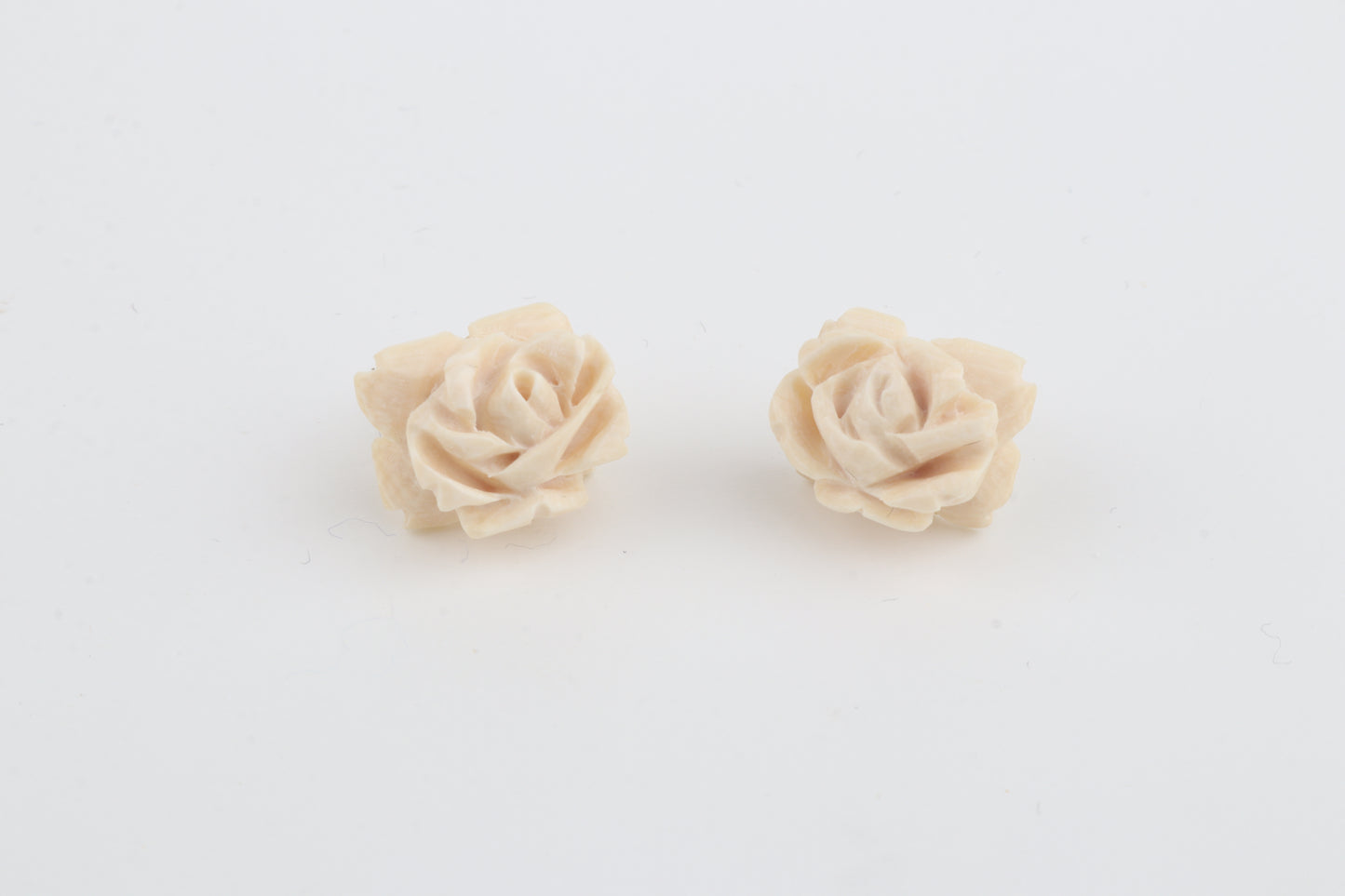 Mammoth Ivory Rose Stud Earrings