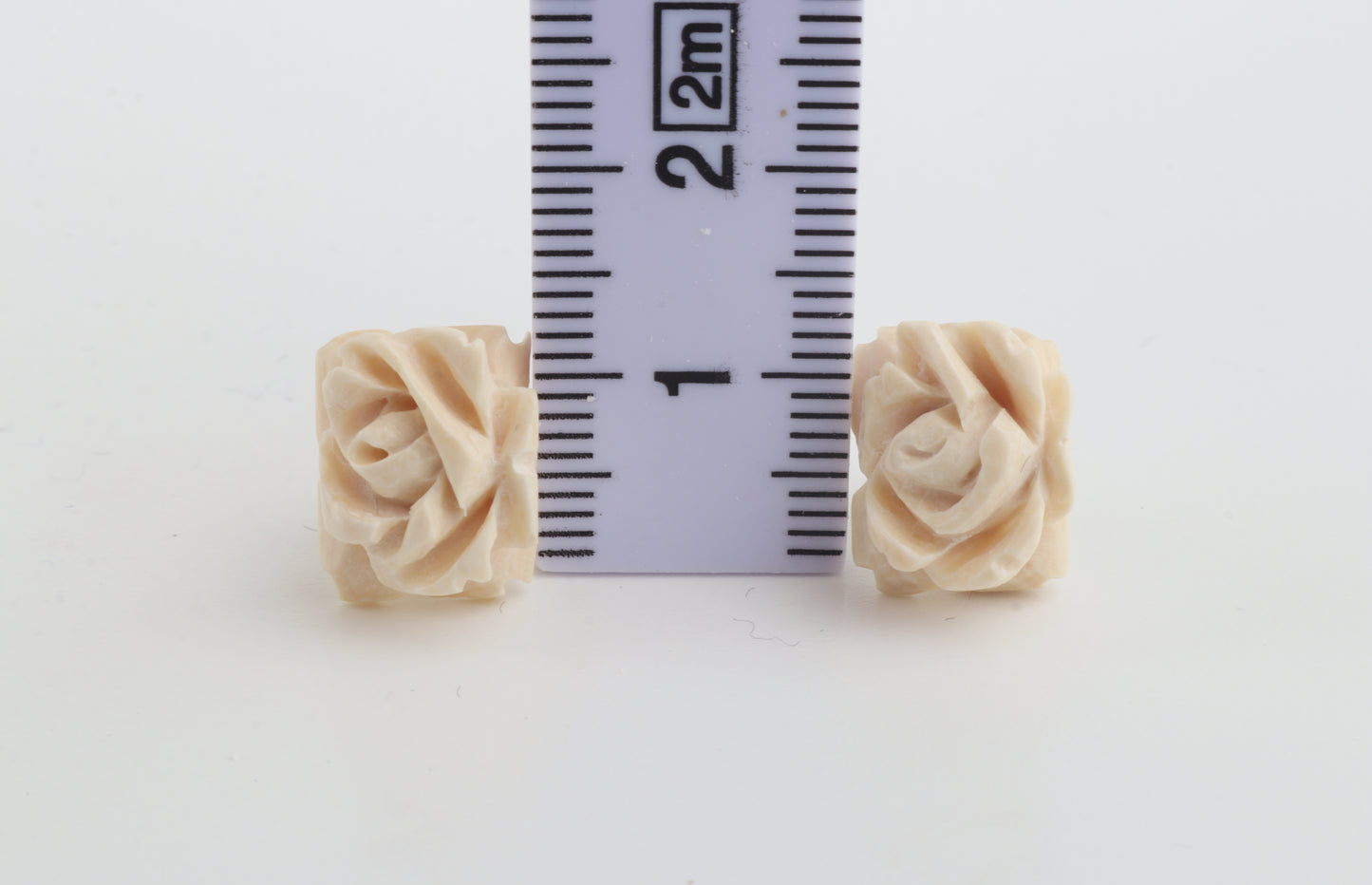Mammoth Ivory Rose Stud Earrings