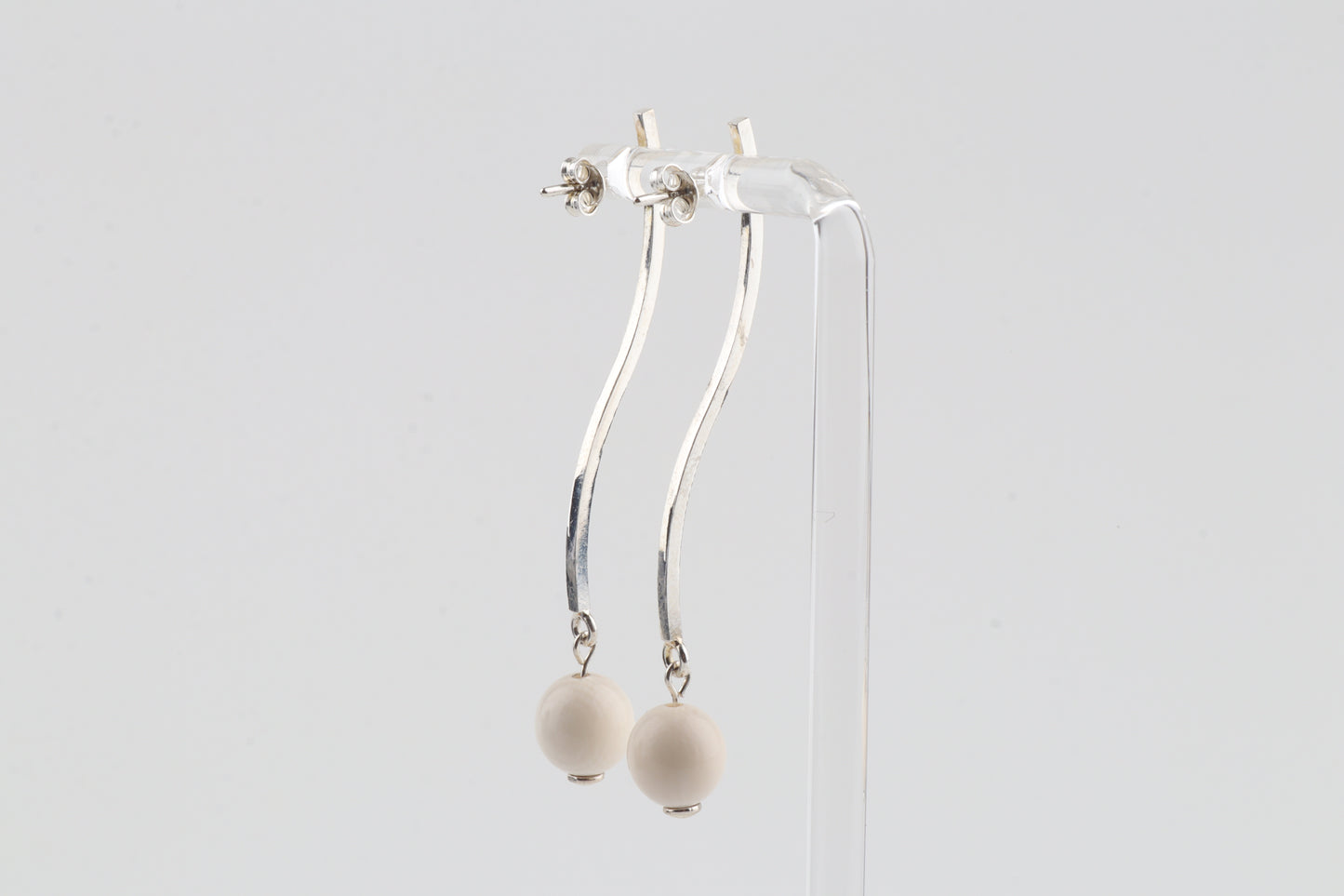 Mammoth Ivory & Sterling Silver Drop Earrings