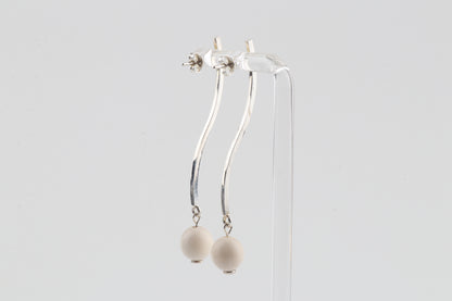 Mammoth Ivory & Sterling Silver Drop Earrings