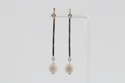 Mammoth Ivory & Sterling Silver Drop Earrings