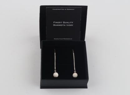 Mammoth Ivory & Sterling Silver Drop Earrings