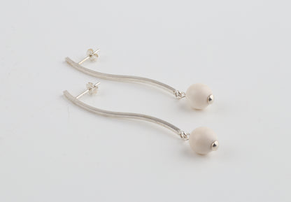 Mammoth Ivory & Sterling Silver Drop Earrings