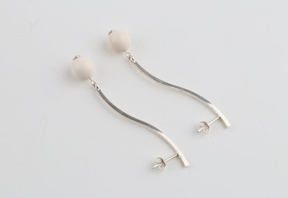 Mammoth Ivory & Sterling Silver Drop Earrings