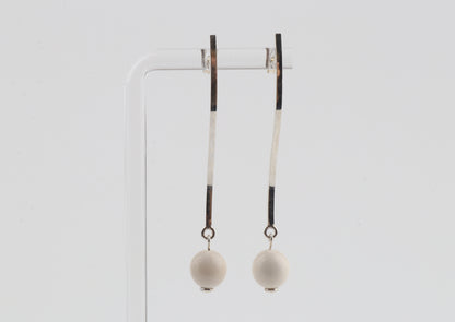 Mammoth Ivory & Sterling Silver Drop Earrings