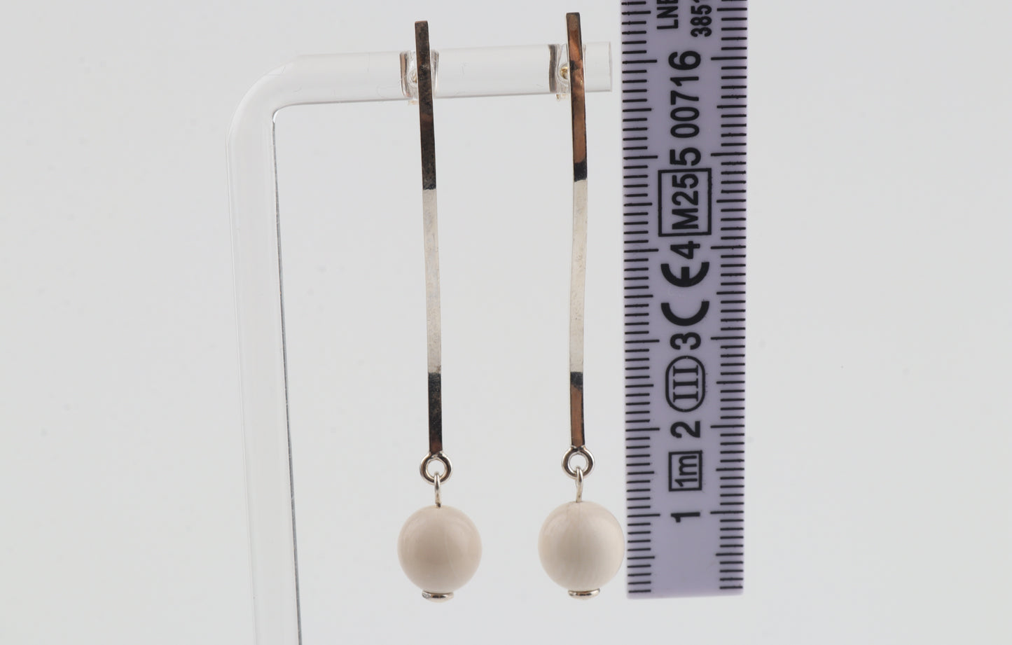 Mammoth Ivory & Sterling Silver Drop Earrings
