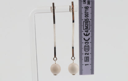 Mammoth Ivory & Sterling Silver Drop Earrings