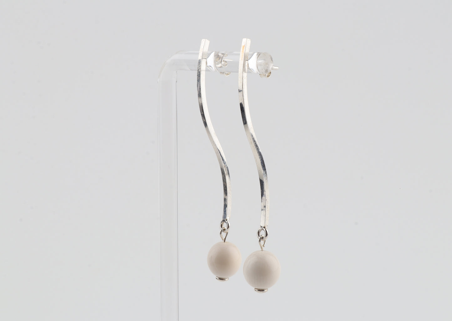 Mammoth Ivory & Sterling Silver Drop Earrings