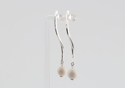 Mammoth Ivory & Sterling Silver Drop Earrings