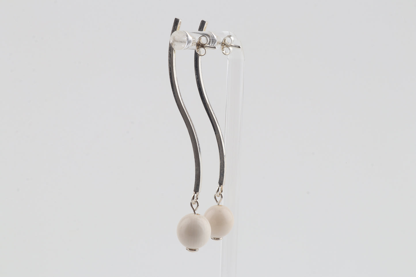 Mammoth Ivory & Sterling Silver Drop Earrings