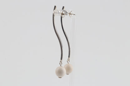 Mammoth Ivory & Sterling Silver Drop Earrings